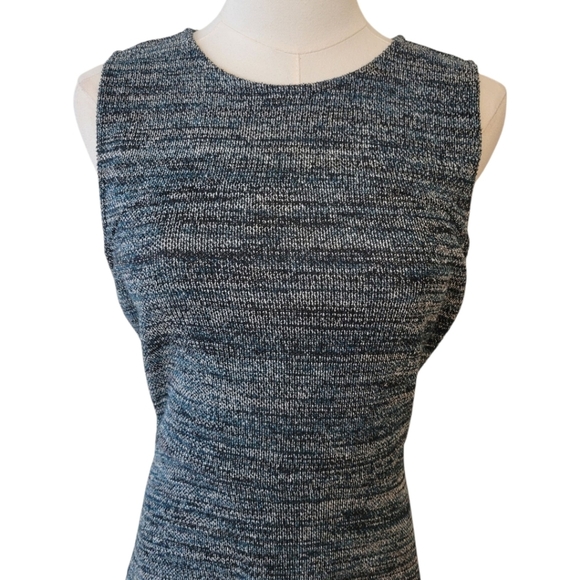 LOFT Teal Green and Gray Sleeveless Fit & Flare Dress Size 4 - Picture 3 of 7